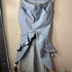 SHEIN Light Blue Denim Skirt